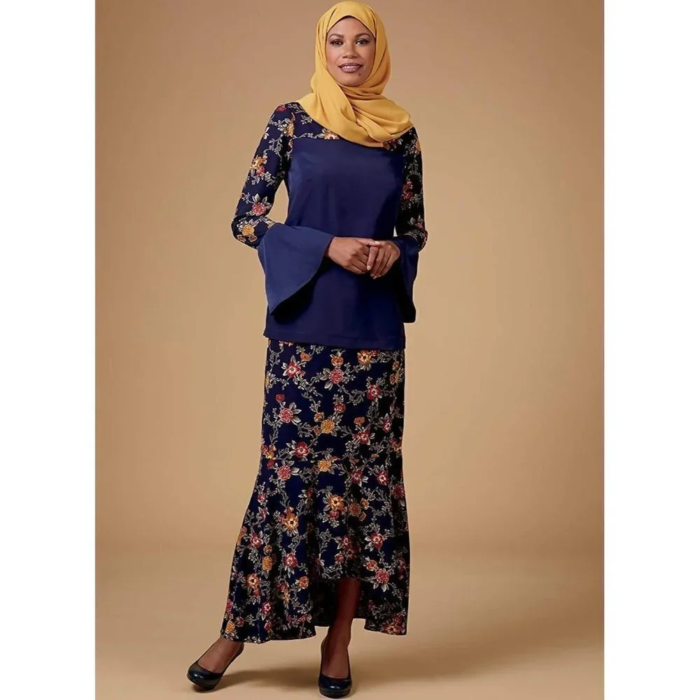 Butterick Sewing Pattern 6636 Blouse Scarf Skirt Misses Size‎ 6-14 UNCUT